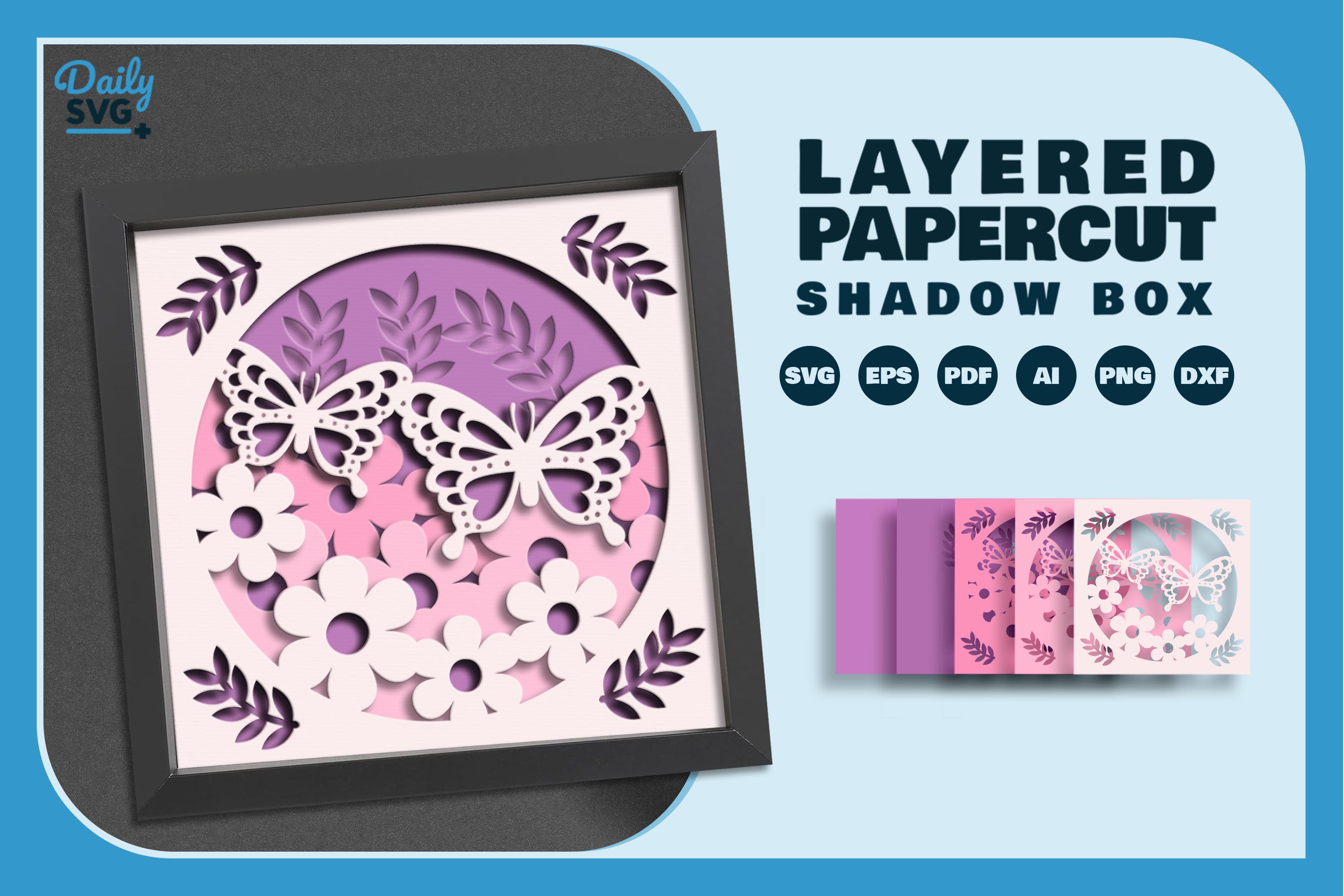 Butterfly Floral Papercut SVG Bundle