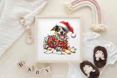 Dog Wrapped In Christmas Lights Clipart Bundle - CraftNest - Digital Crafting and Art