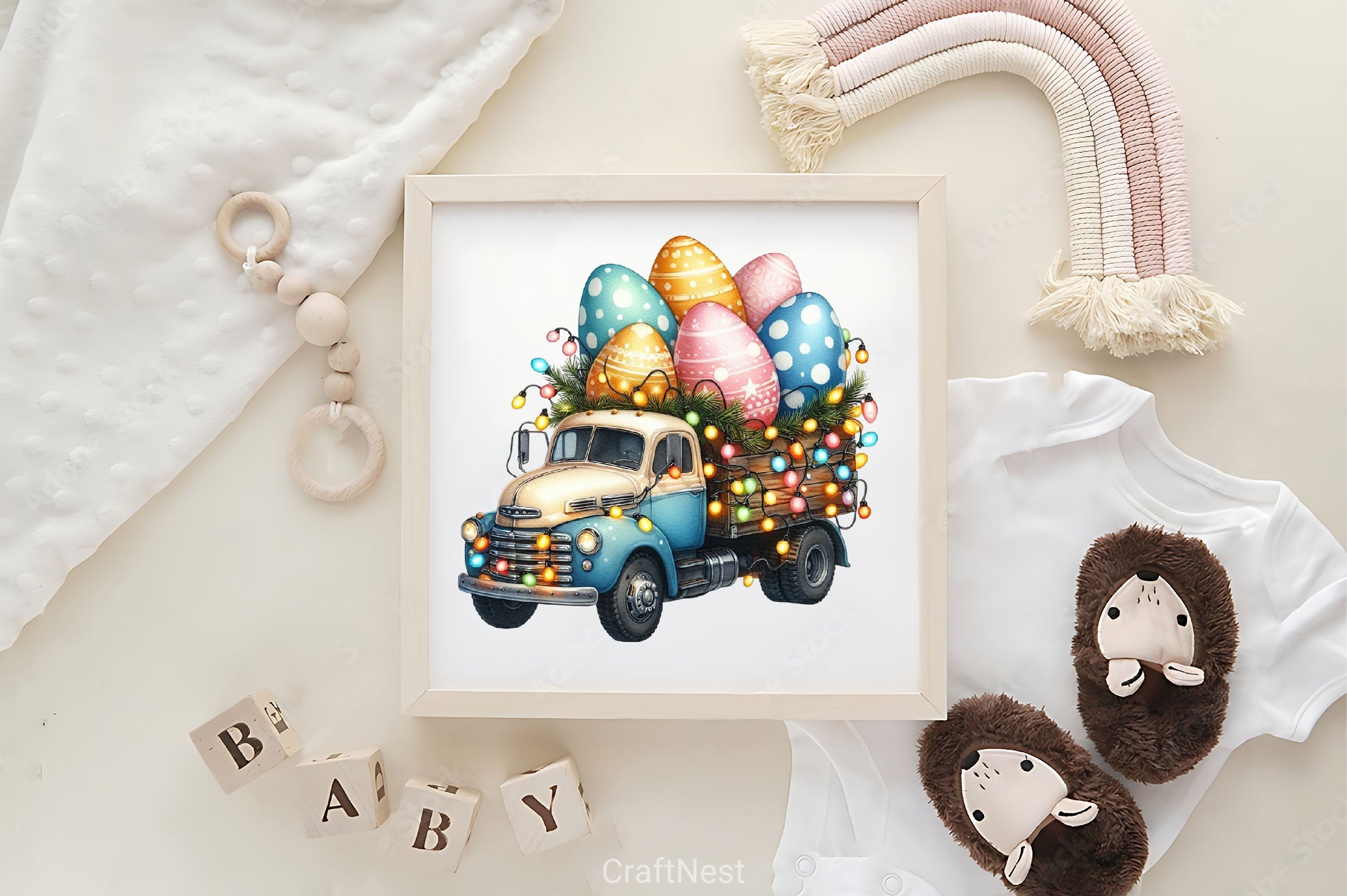 Easter Truck With Egg Clipart Bundle - CraftNest - Digital Crafting and Art