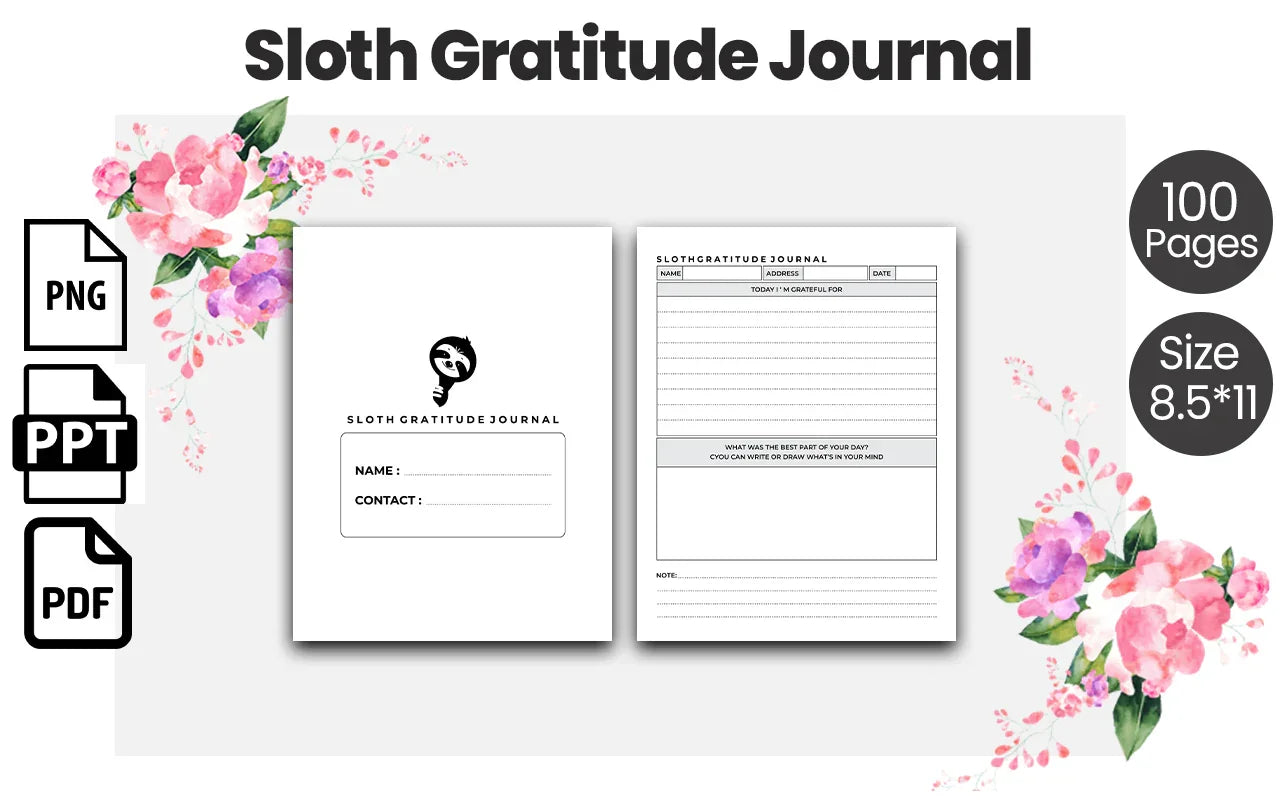 Sloth Gratitude Journal
