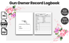 Gun Owner Logbook Log Book