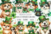 Cute Dog St Patrick's Day Clipart Bundle