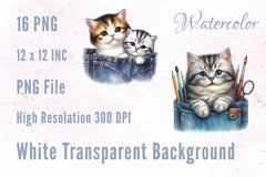Cat In Pockets Clipart Bundle - CraftNest - Digital Crafting and Art