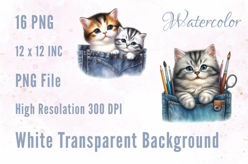 Cat In Pockets Clipart Bundle - CraftNest - Digital Crafting and Art