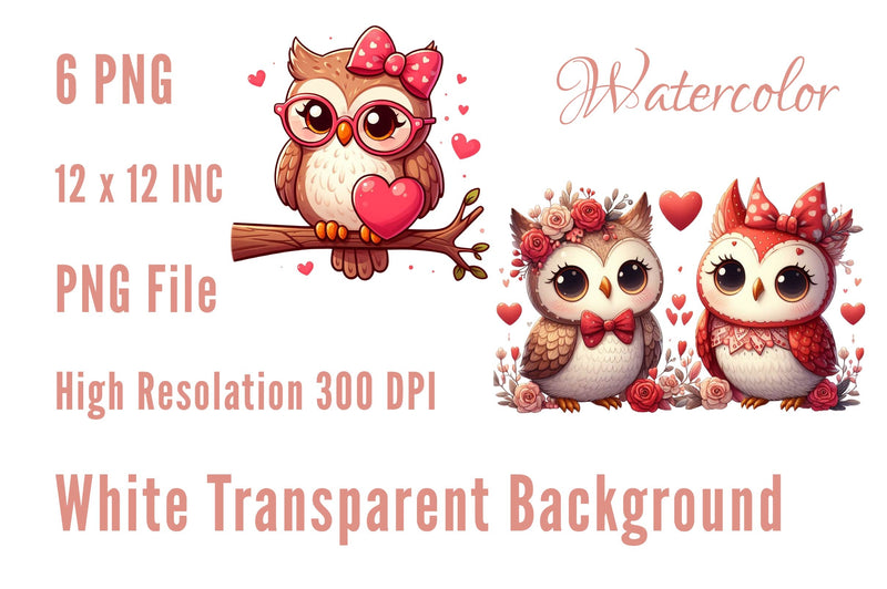 Valentine Cute Owl Clipart Bundle - CraftNest - Digital Crafting and Art