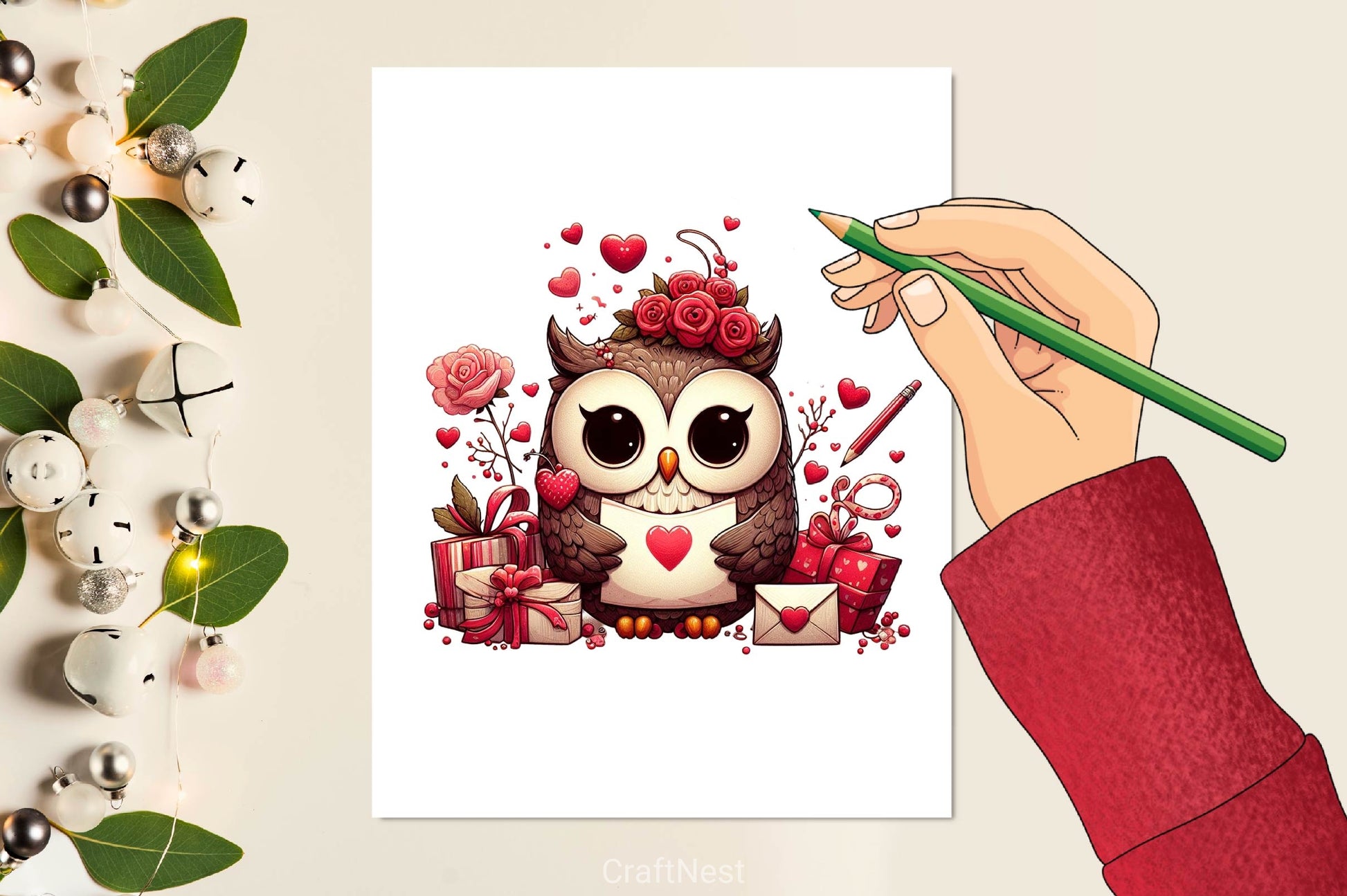 Valentine Cute Owl Clipart Bundle - CraftNest - Digital Crafting and Art