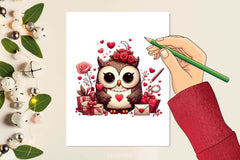 Valentine Cute Owl Clipart Bundle - CraftNest - Digital Crafting and Art