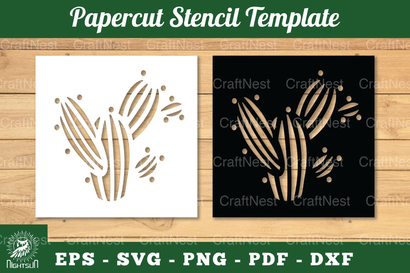 Cactus Papercut Stencil Clipart Bundle - CraftNest - Digital Crafting and Art