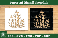Cactus Papercut Stencil Clipart Bundle - CraftNest - Digital Crafting and Art