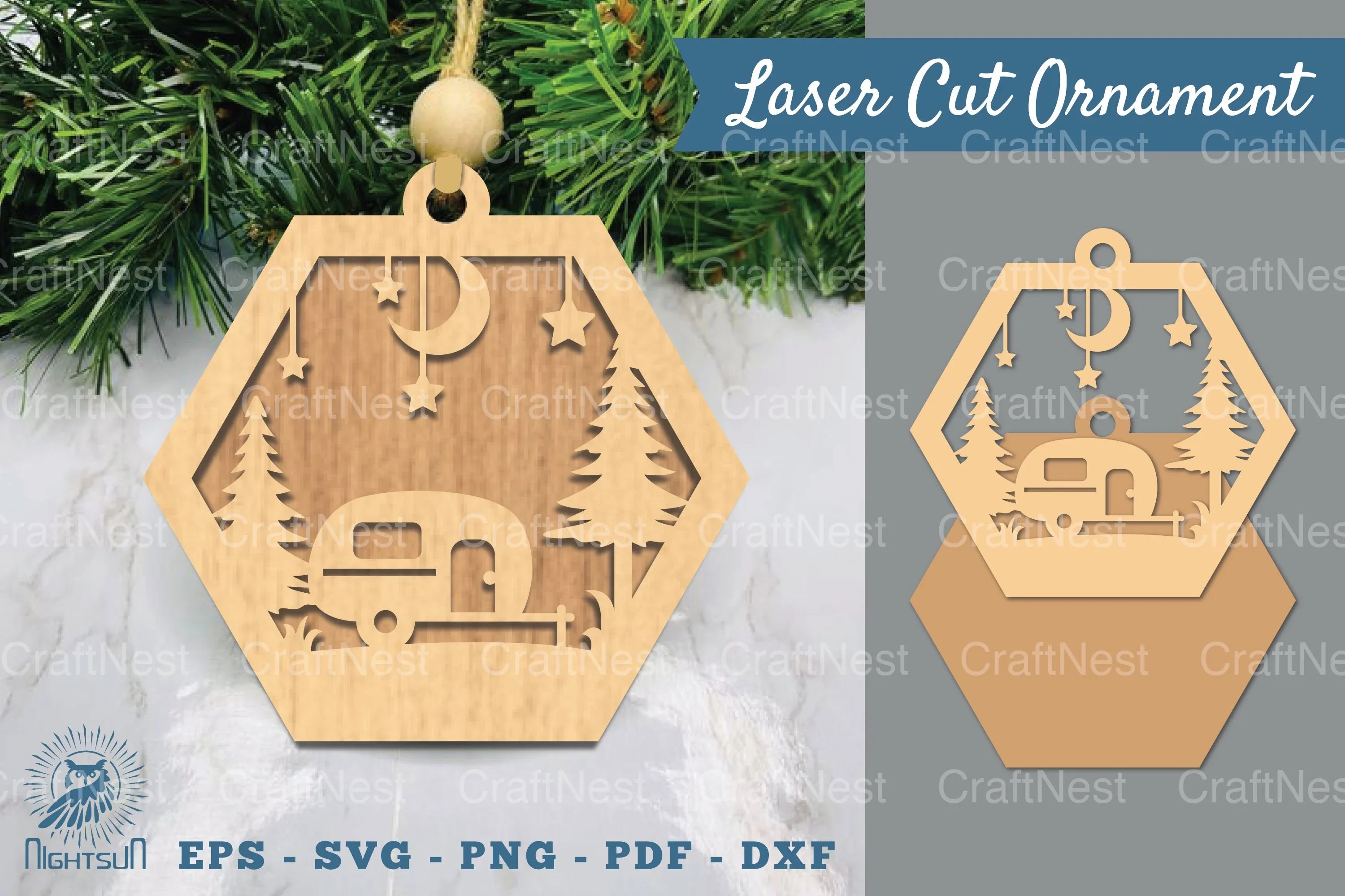 Camper Laser Cut Ornament SVG Bundle - CraftNest - Digital Crafting and Art