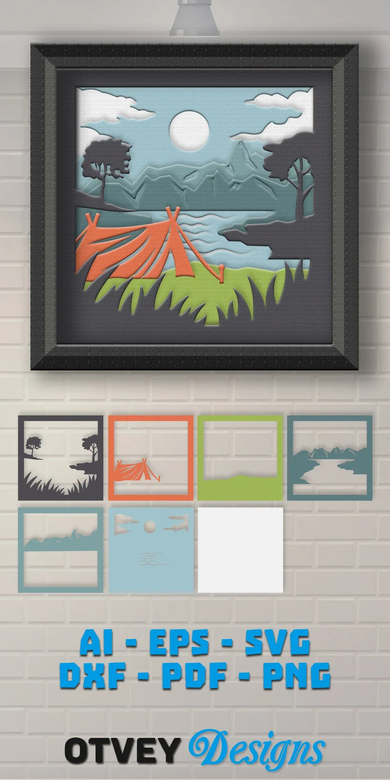 Camping 3D Shadowbox Layered SVG Bundle 3 - CraftNest - Digital Crafting and Art