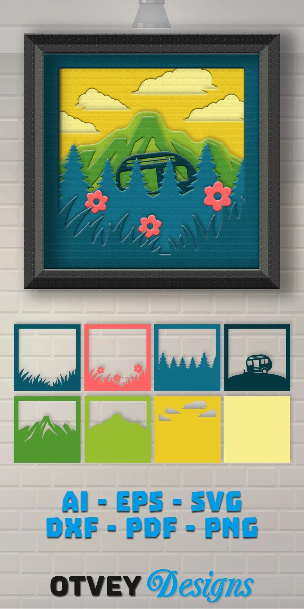 Camping 3D Shadowbox Layered SVG Bundle 4 - CraftNest - Digital Crafting and Art
