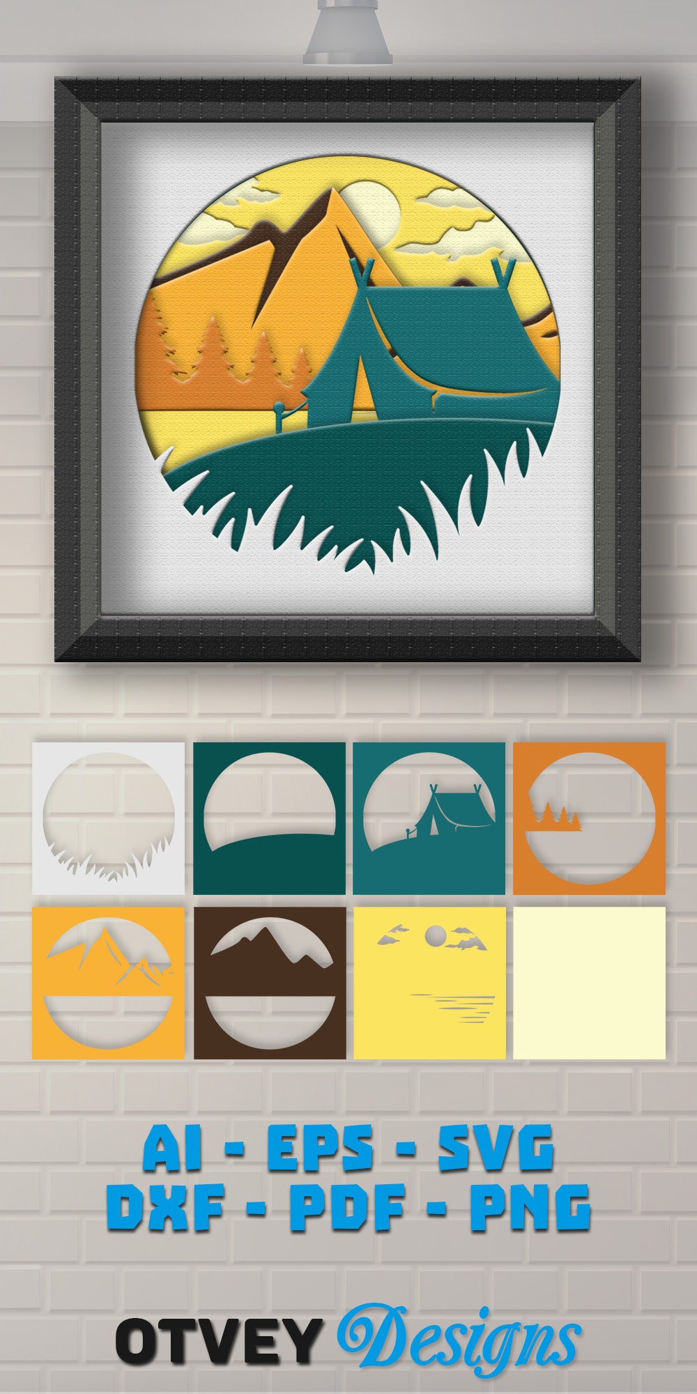 Camping 3D Shadowbox Layered SVG Bundle 5 - CraftNest - Digital Crafting and Art