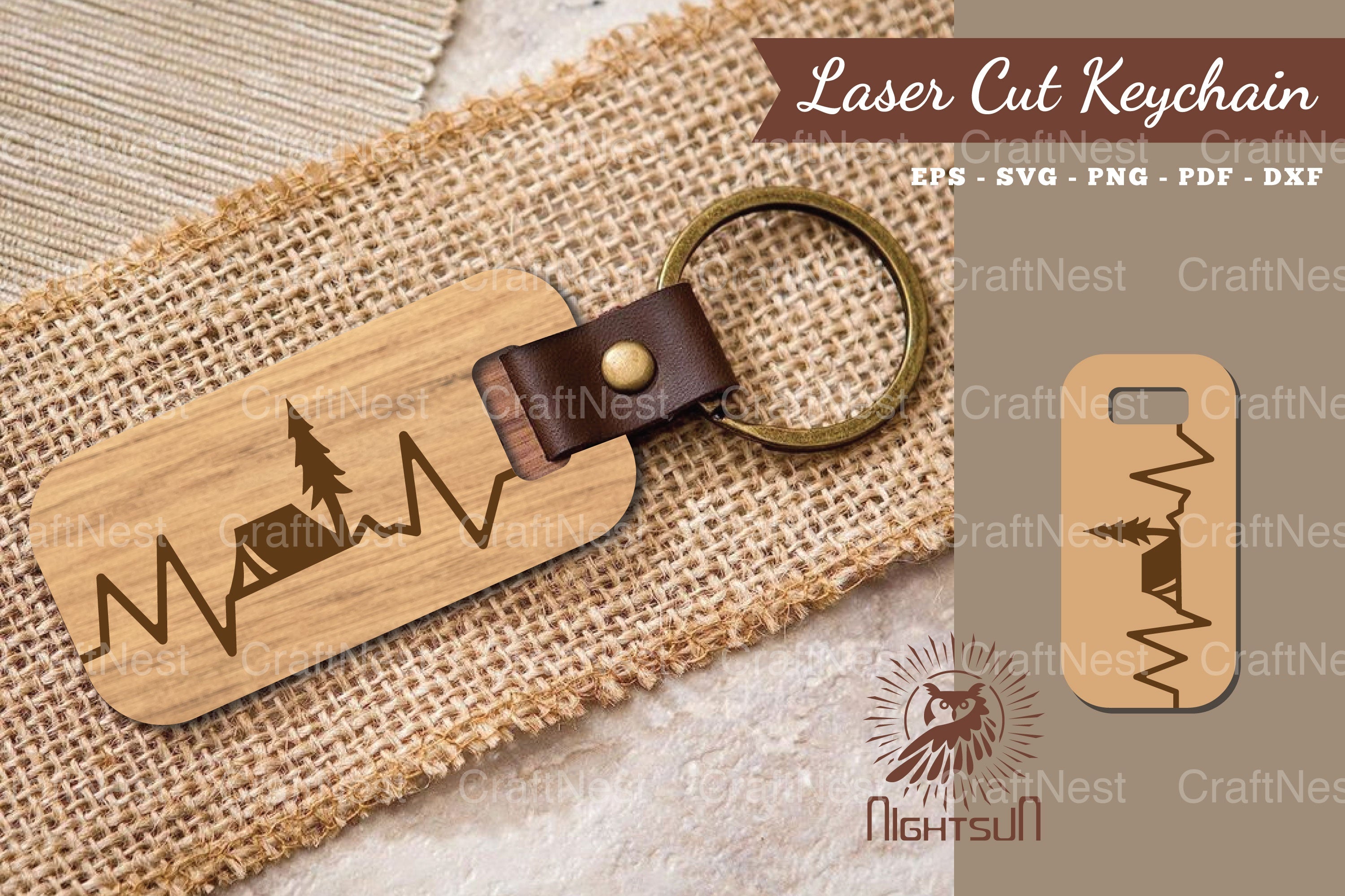 Camping Heartbeat Laser Cut Keychain Clipart Bundle - CraftNest - Digital Crafting and Art
