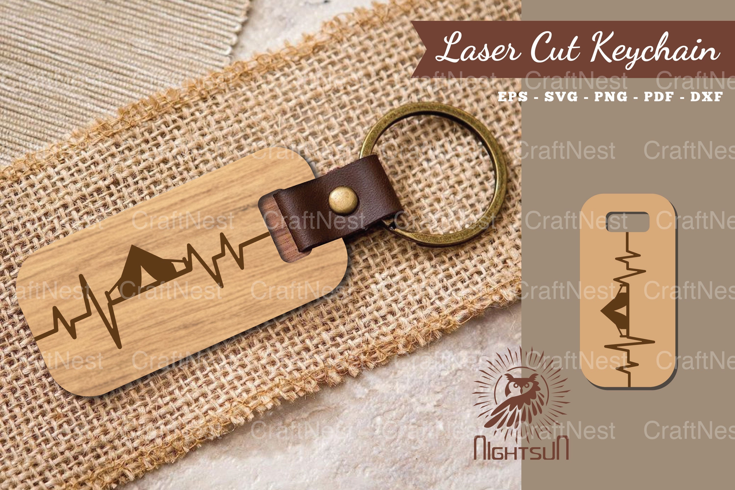 Camping Heartbeat Laser Cut Keychain Clipart Bundle - CraftNest - Digital Crafting and Art