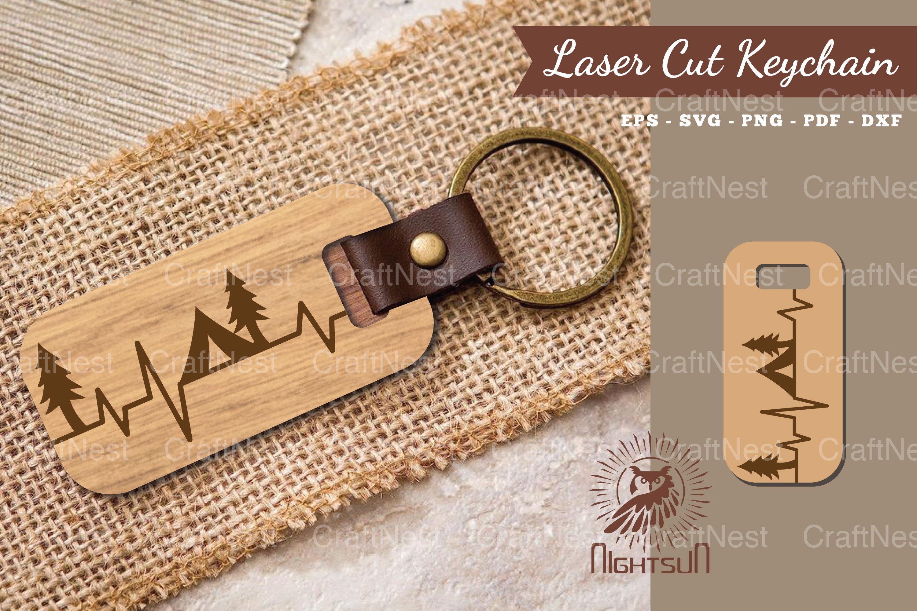 Camping Heartbeat Laser Cut Keychain Clipart Bundle - CraftNest - Digital Crafting and Art