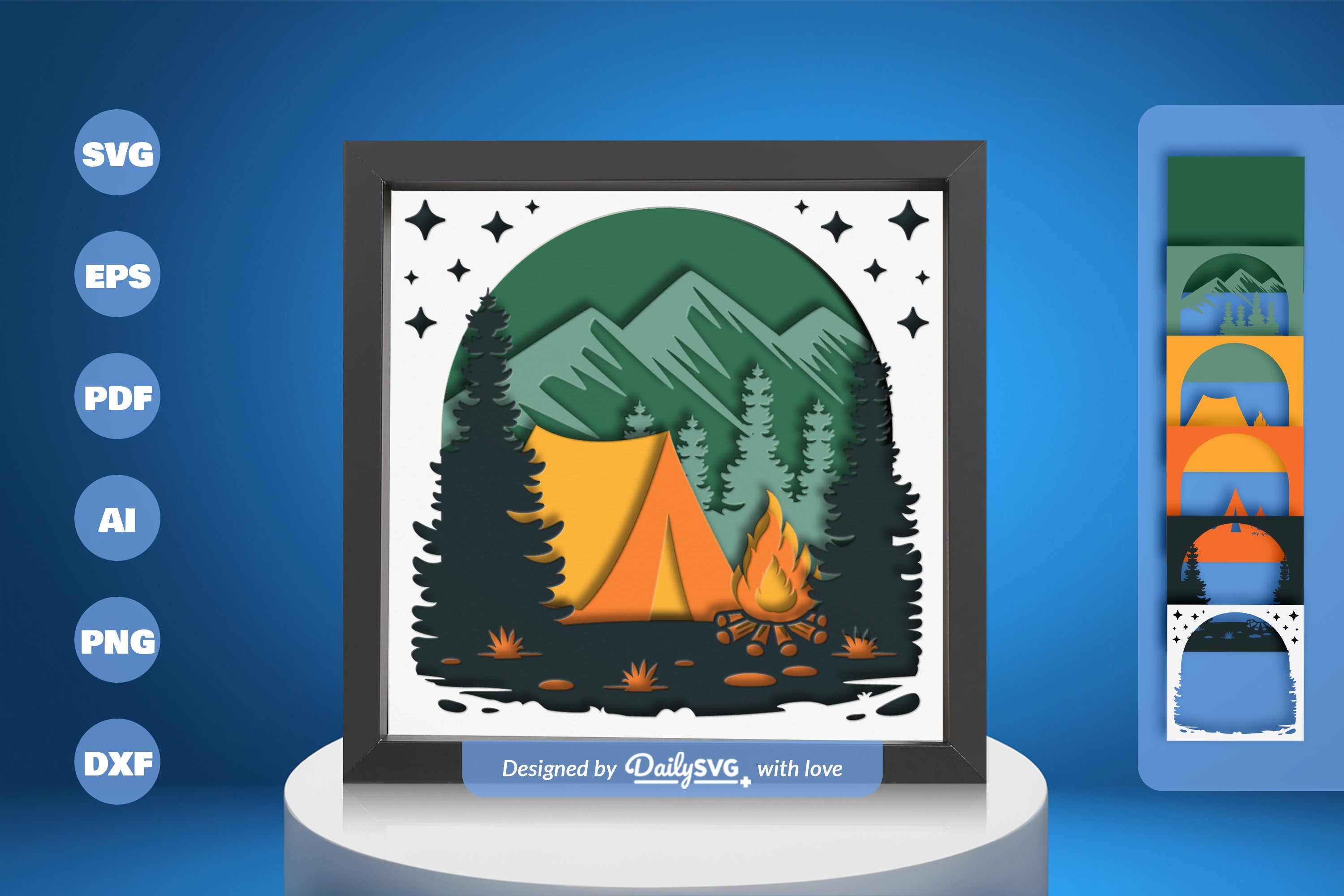 Camping Papercut SVG Bundle for Crafting