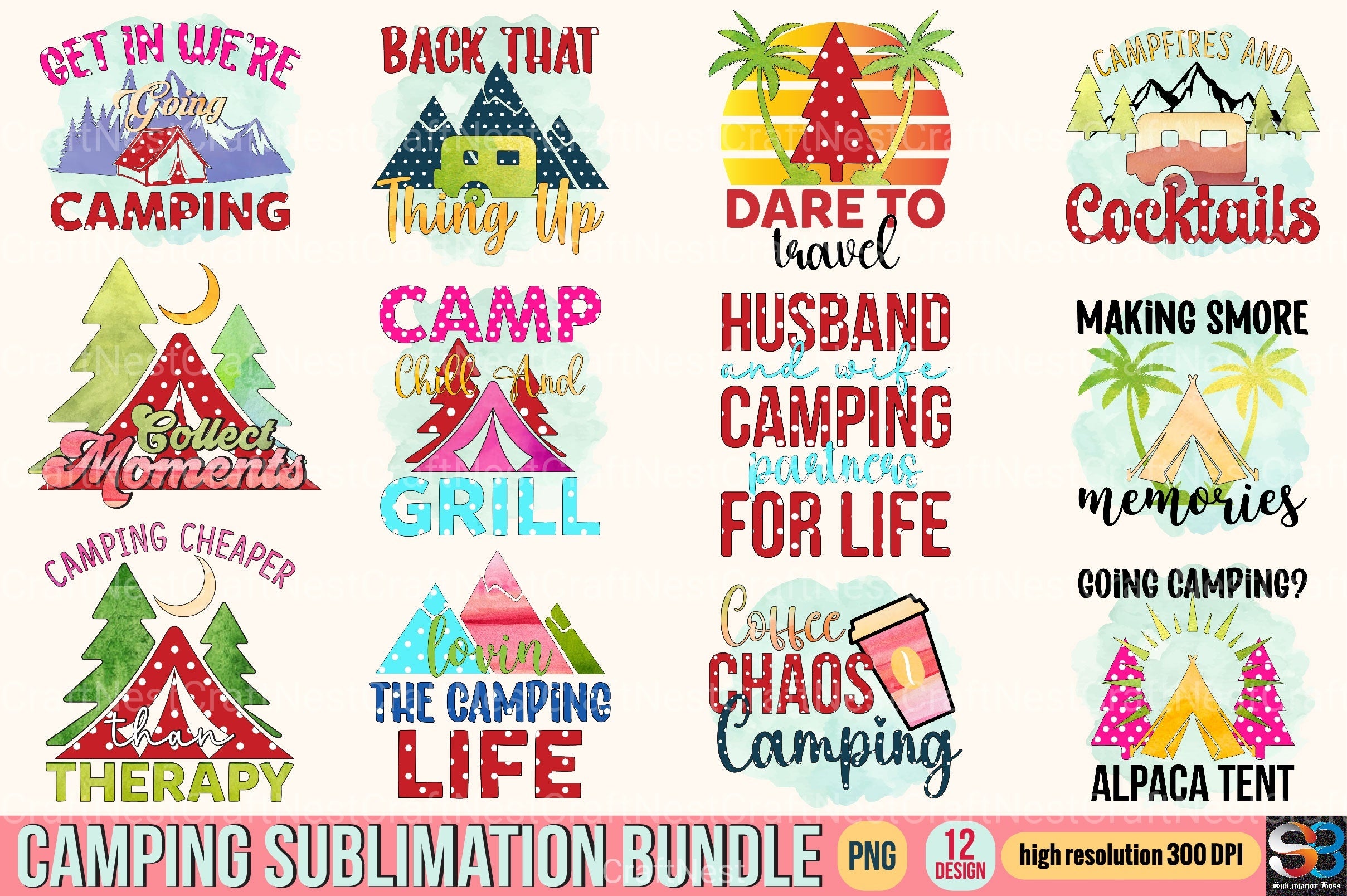 Camping Clipart Bundle 12 - CraftNest - Digital Crafting and Art