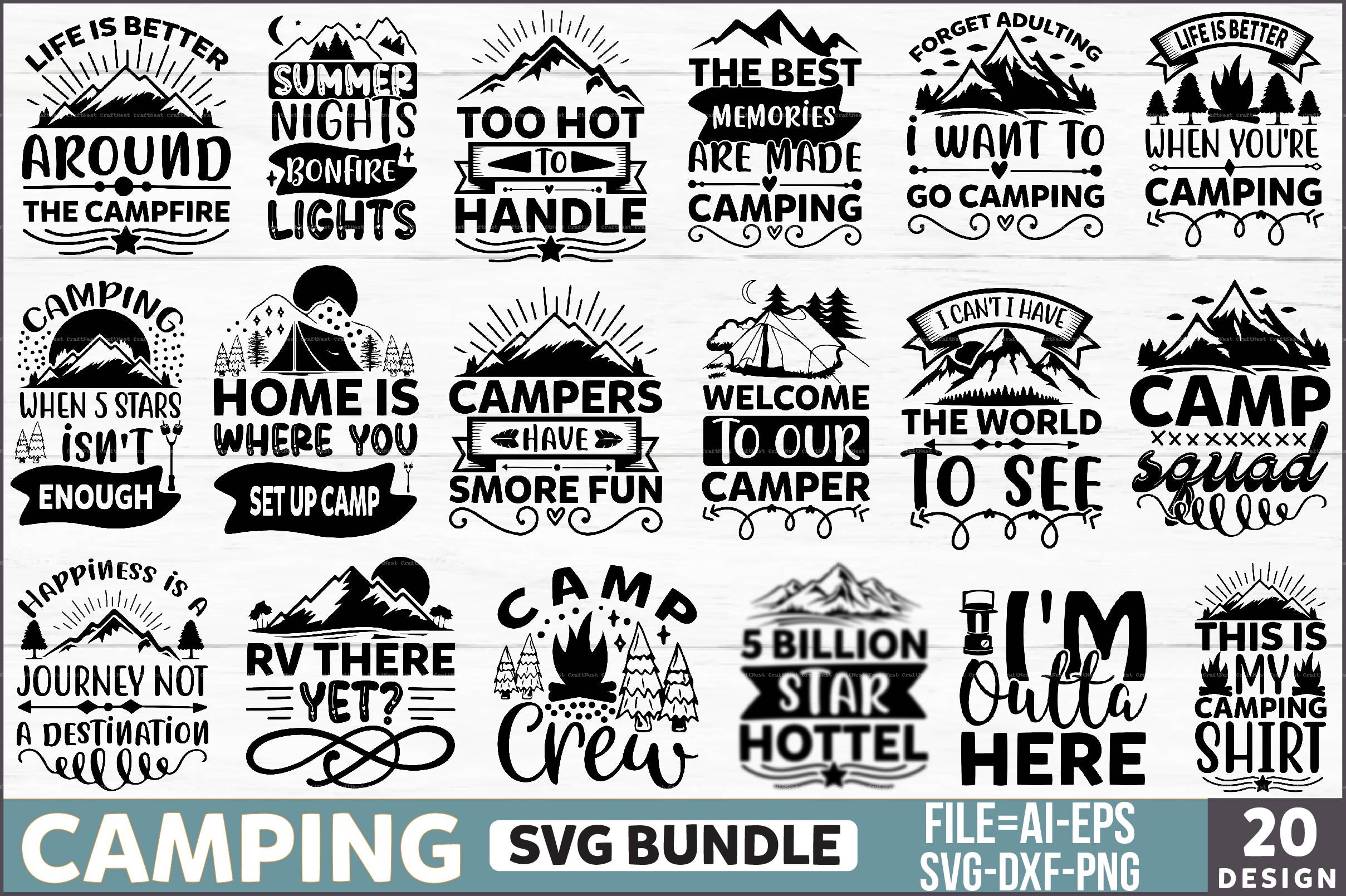 Camping Design SVG Bundle 1