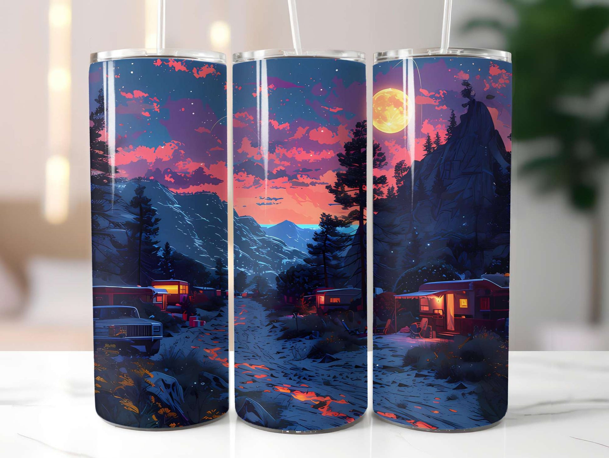 Camping Summer 4 Tumbler Wrap - CraftNest - Digital Crafting and Art