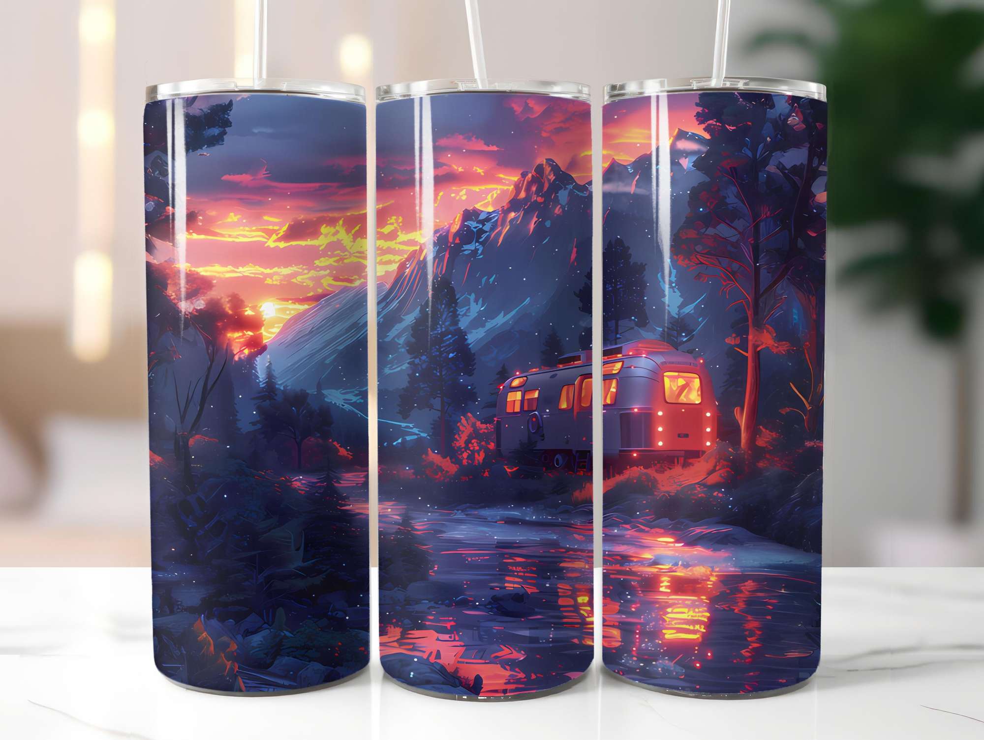 Camping Summer 4 Tumbler Wrap - CraftNest - Digital Crafting and Art