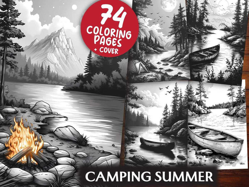 Camping Summer Coloring Books - CraftNest - Digital Crafting and Art