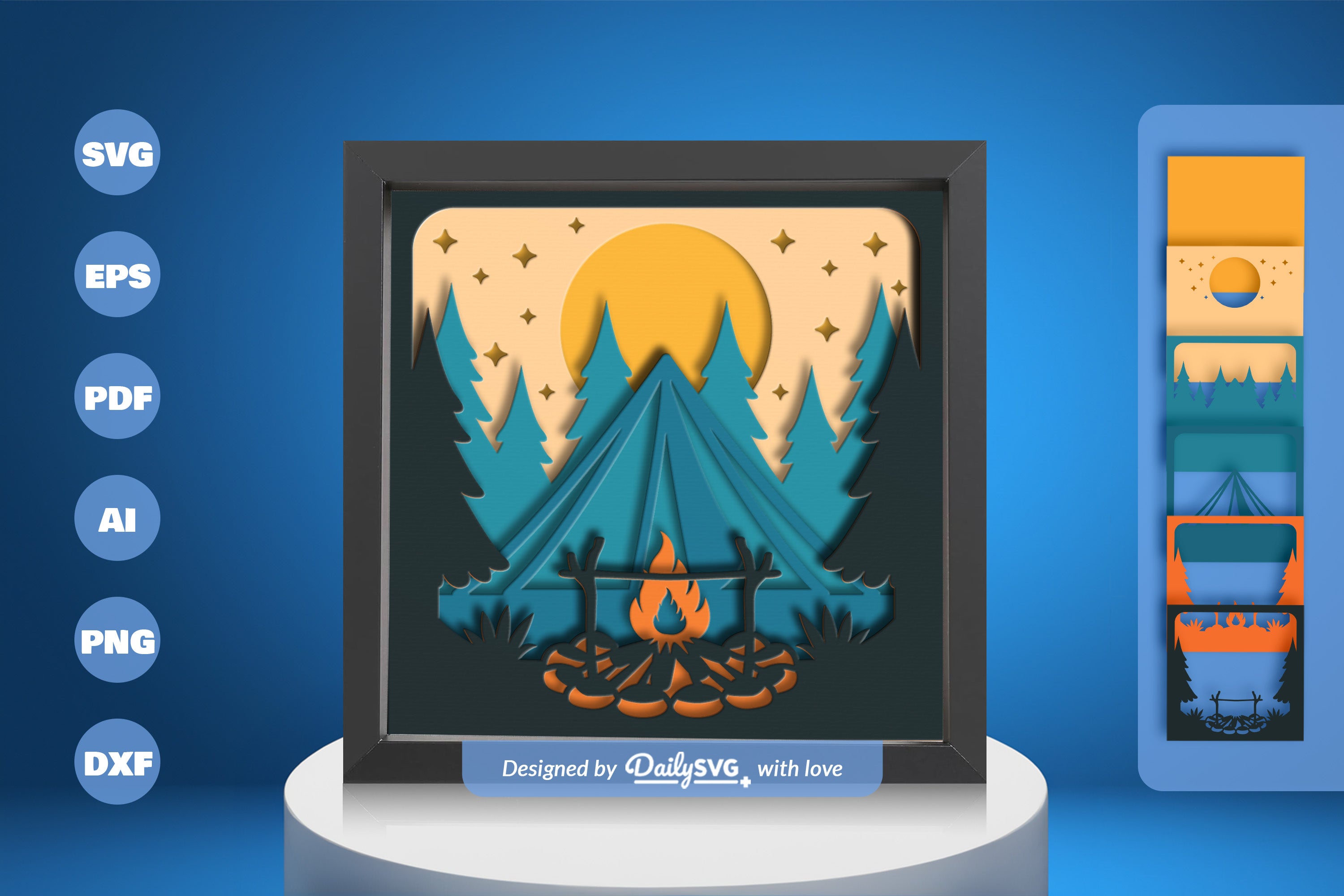 Camping in Nature Papercut SVG Bundle