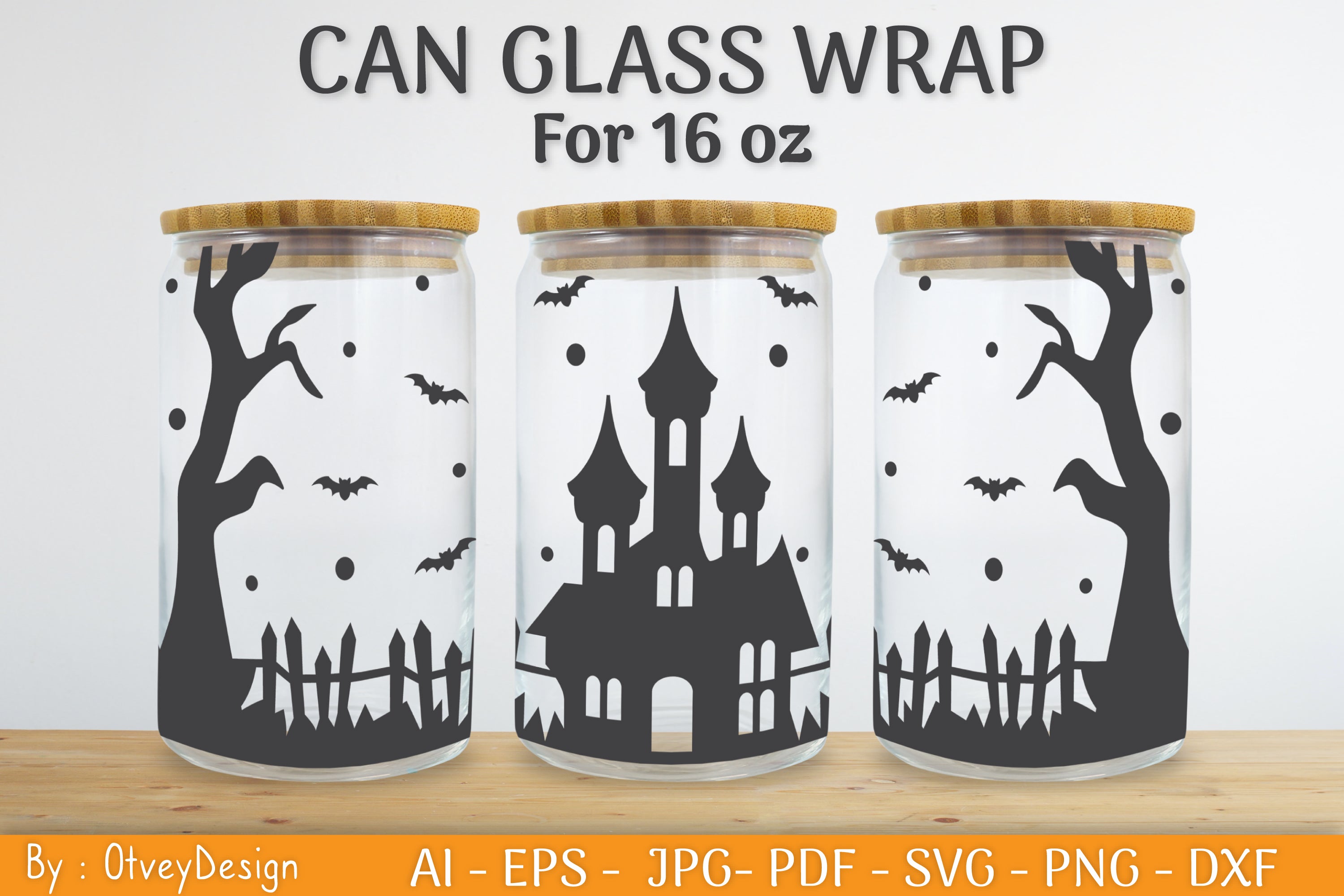 Libbey 16 Oz Can Glass Halloween SVG Bundle