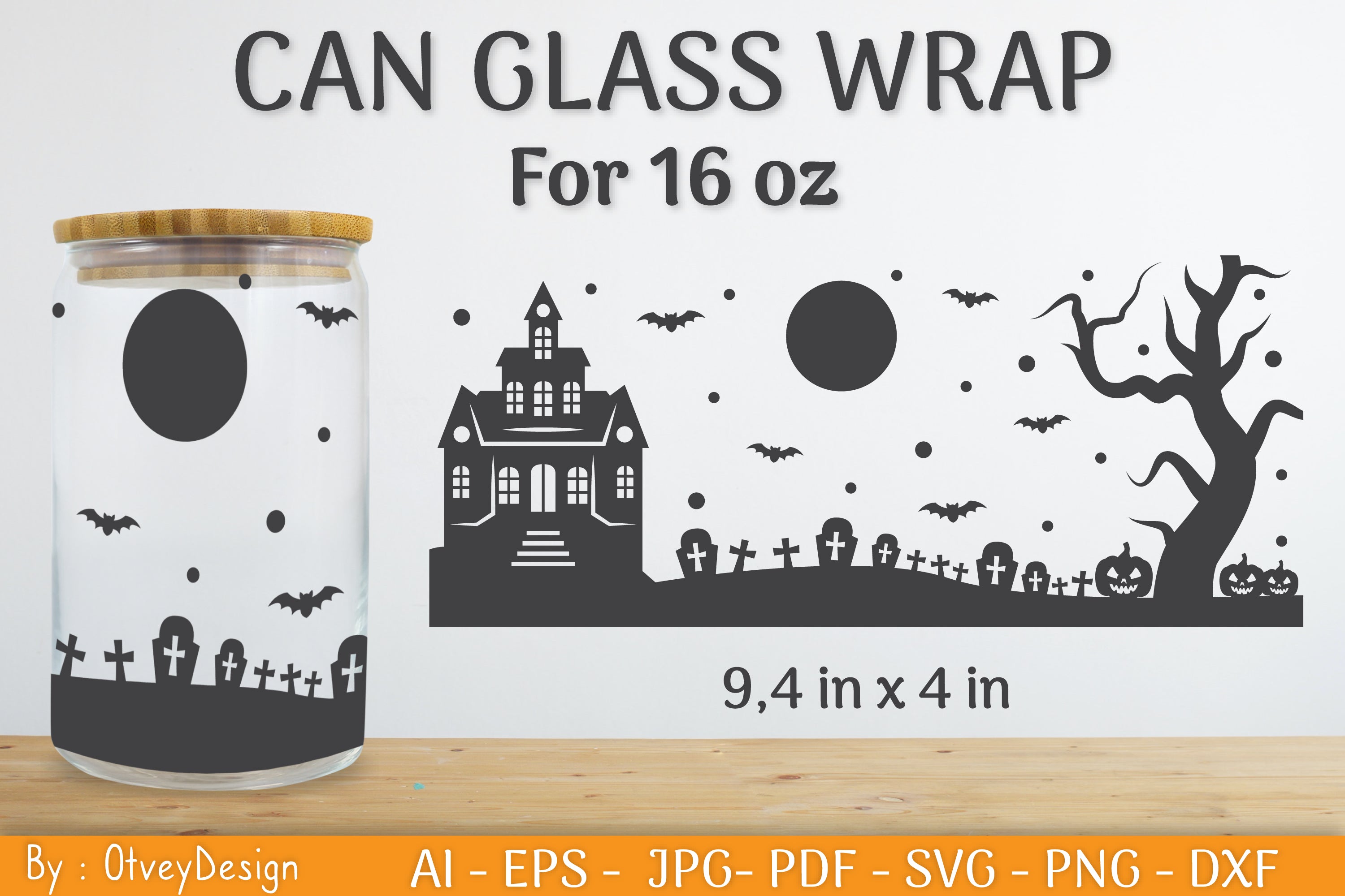 Libbey 16 Oz Can Glass Halloween SVG Bundle
