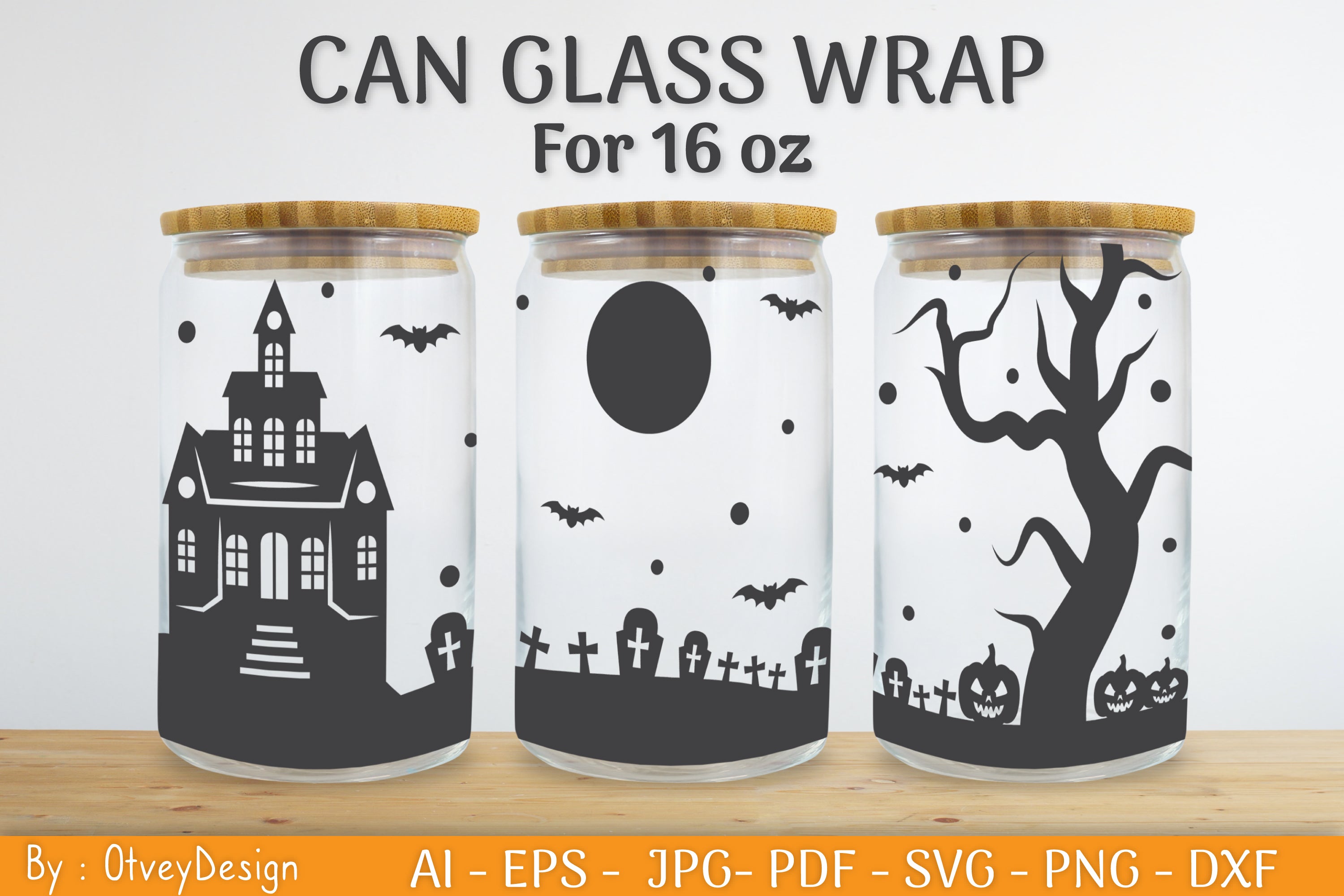 Libbey 16 Oz Can Glass Halloween SVG Bundle