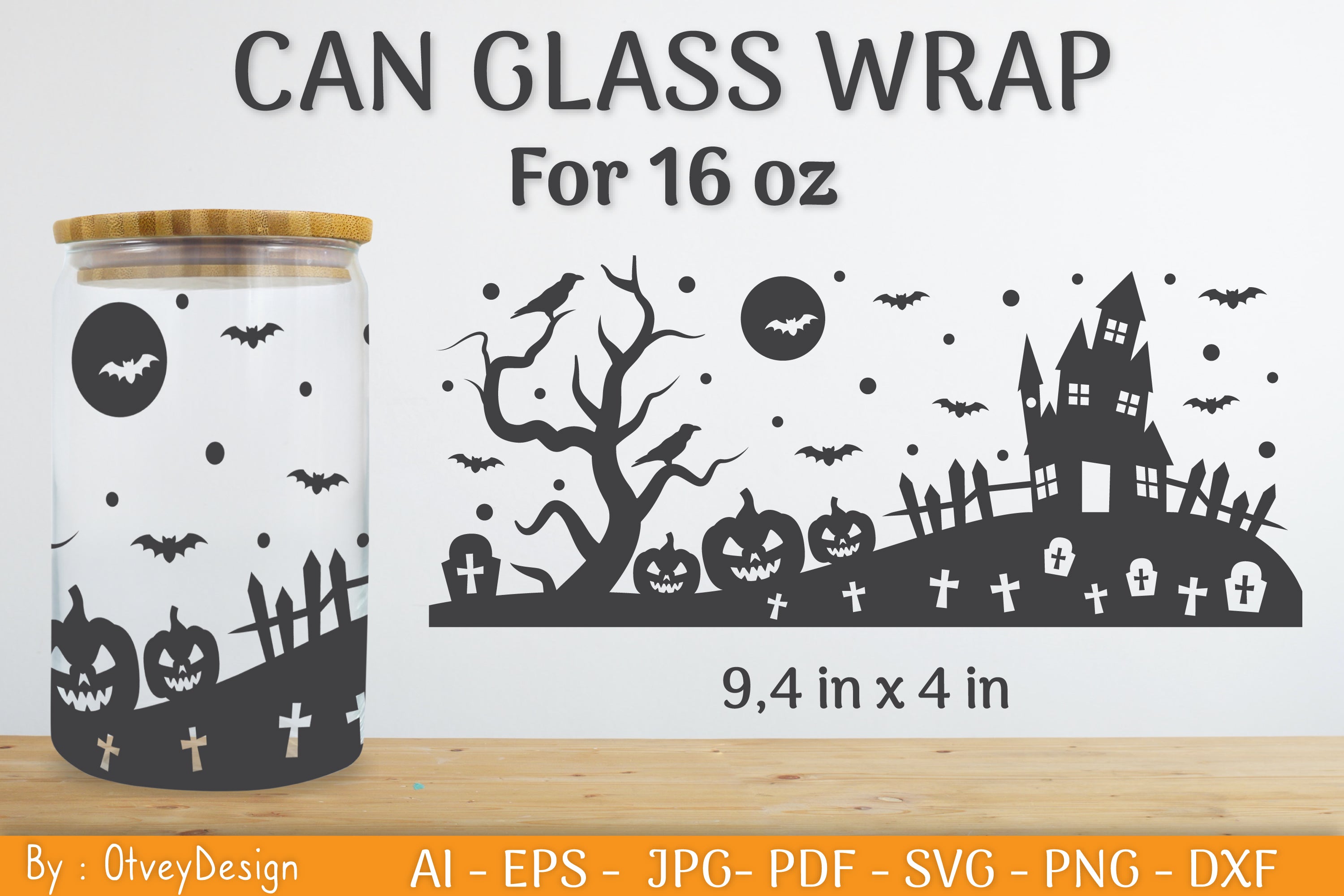 Libbey 16 Oz Can Glass Halloween SVG Bundle