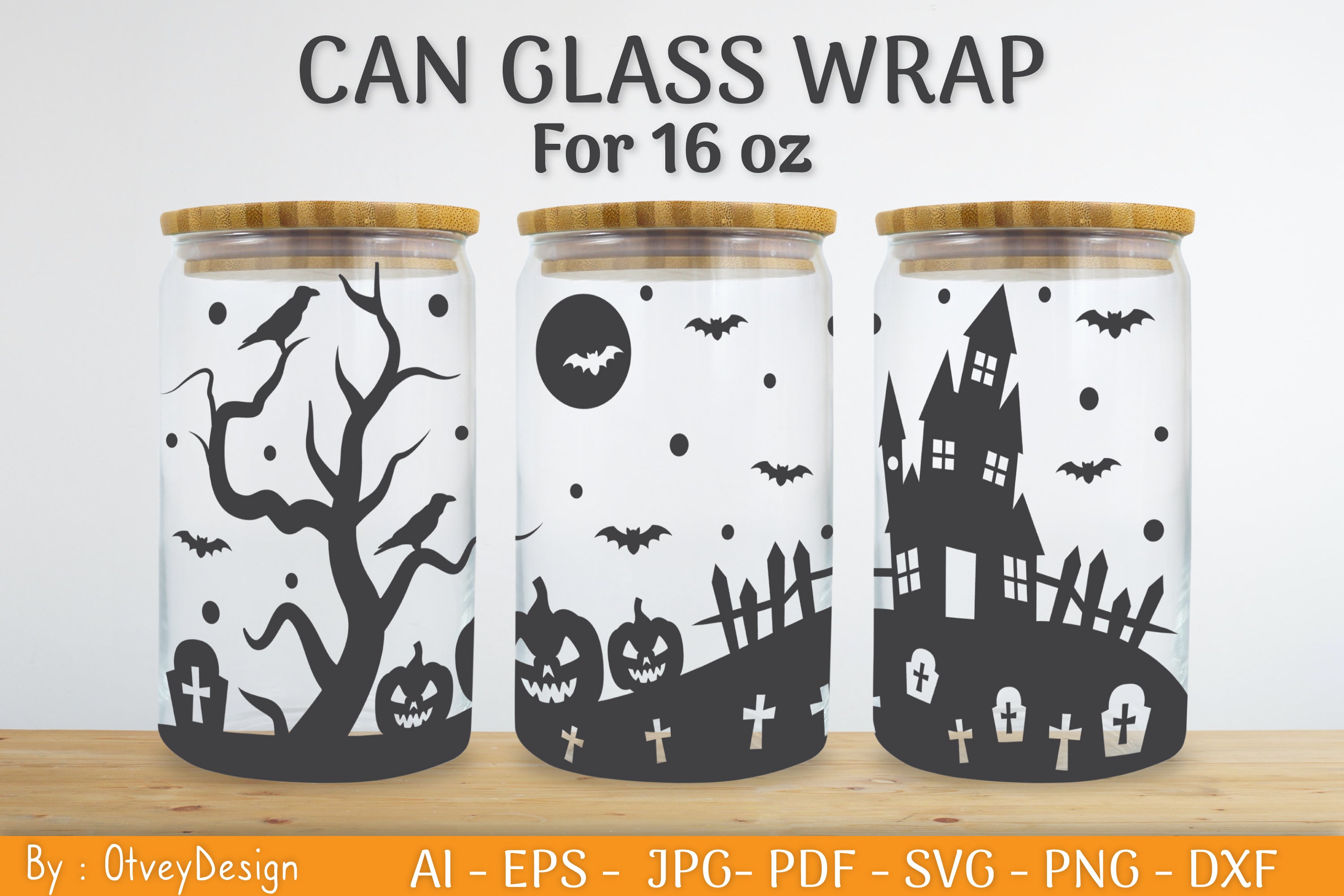 Libbey 16 Oz Can Glass Halloween SVG Bundle