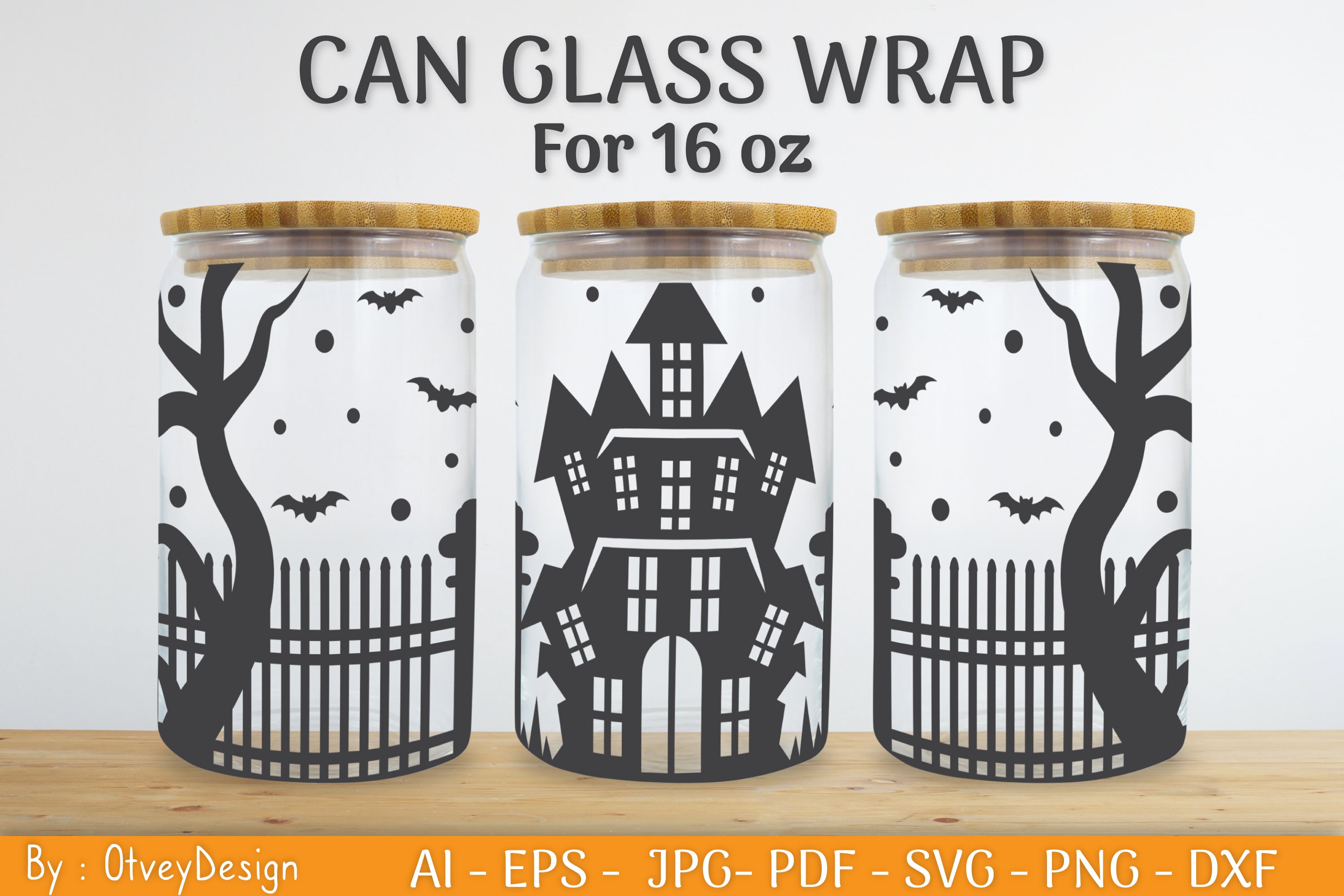 Libbey 16 Oz Can Glass Halloween SVG Bundle