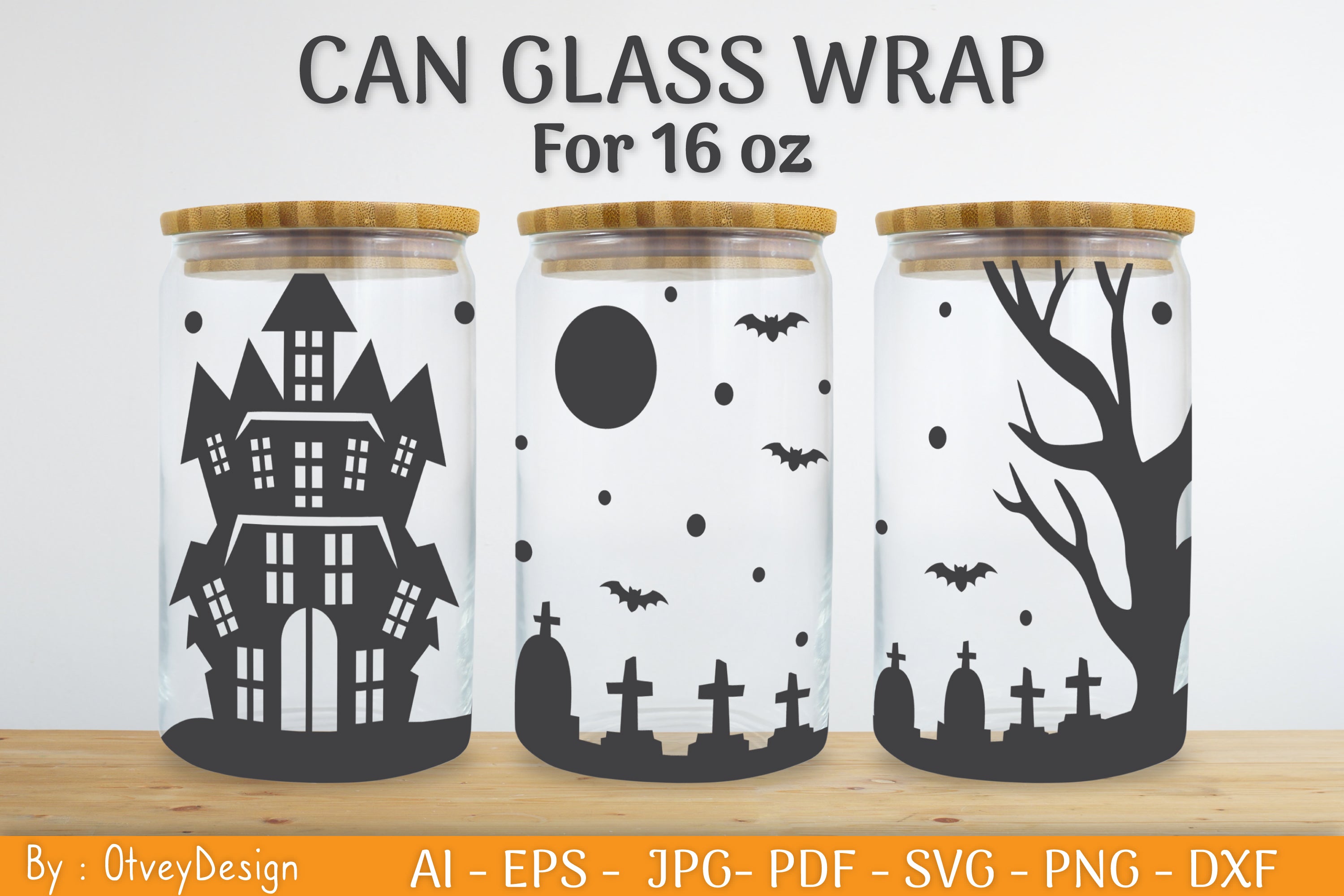 Libbey 16 Oz Can Glass Halloween SVG Bundle