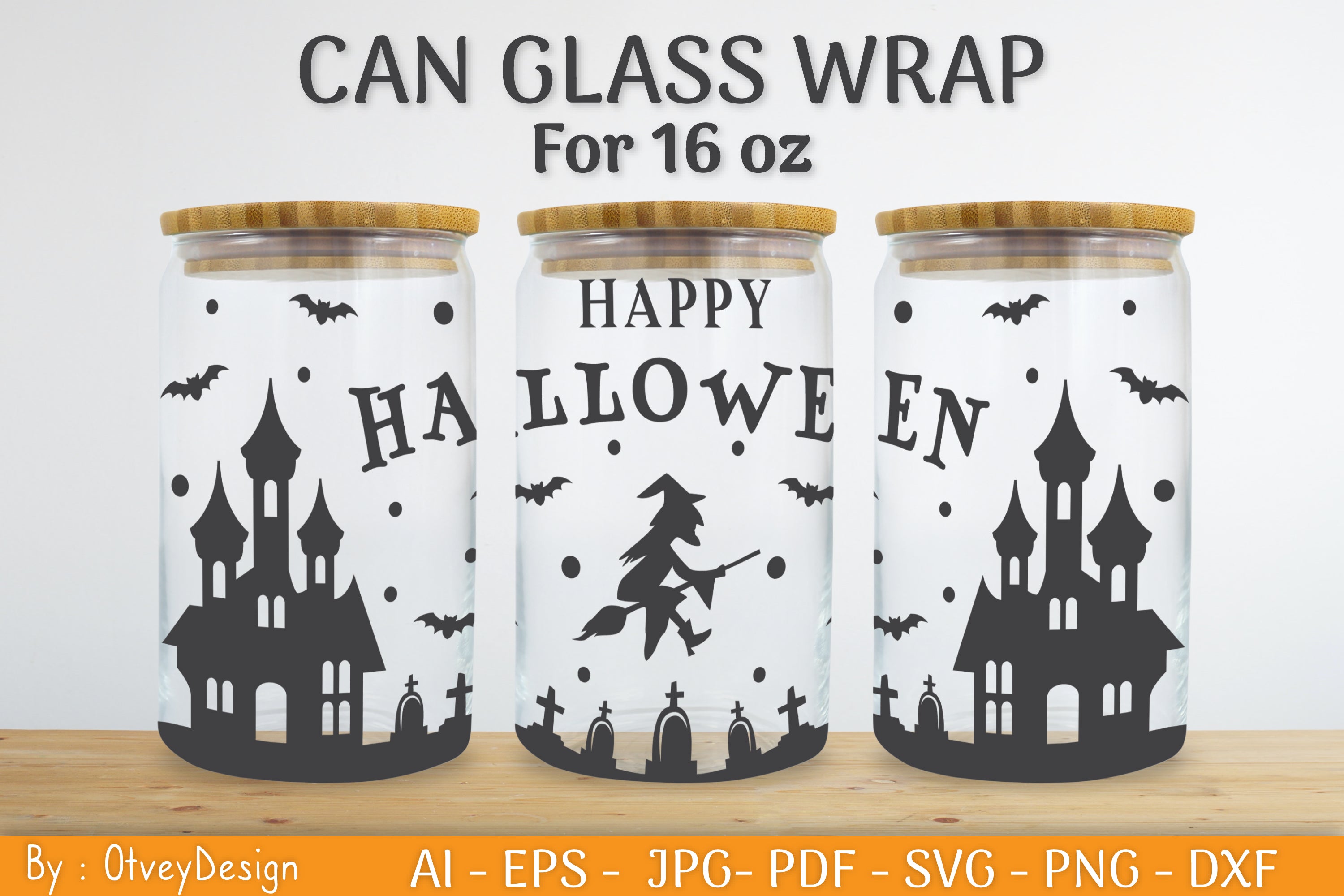 Halloween Can Glass SVG Bundle