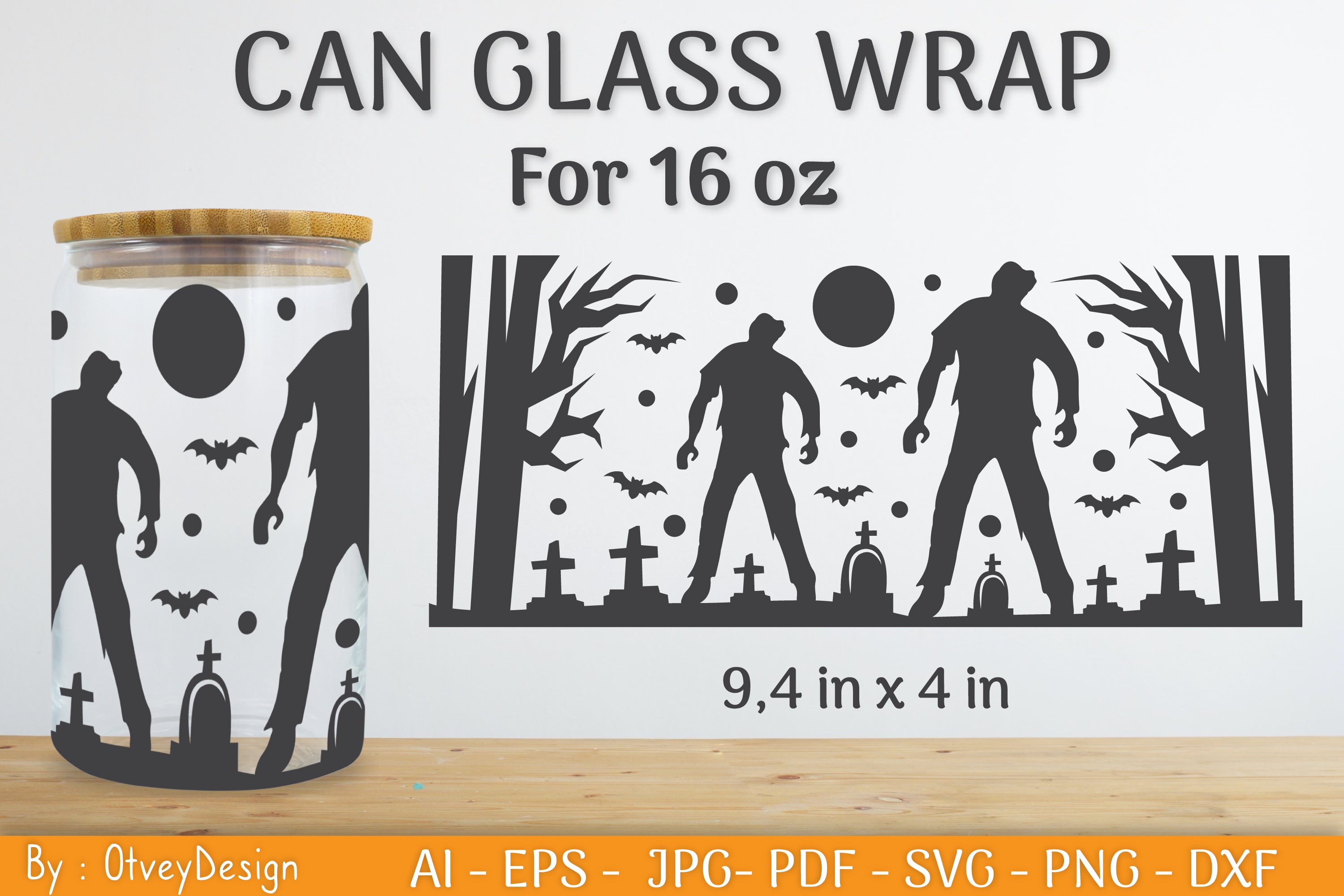 Libbey 16 Oz Can Glass Halloween Wrap SVG Bundle
