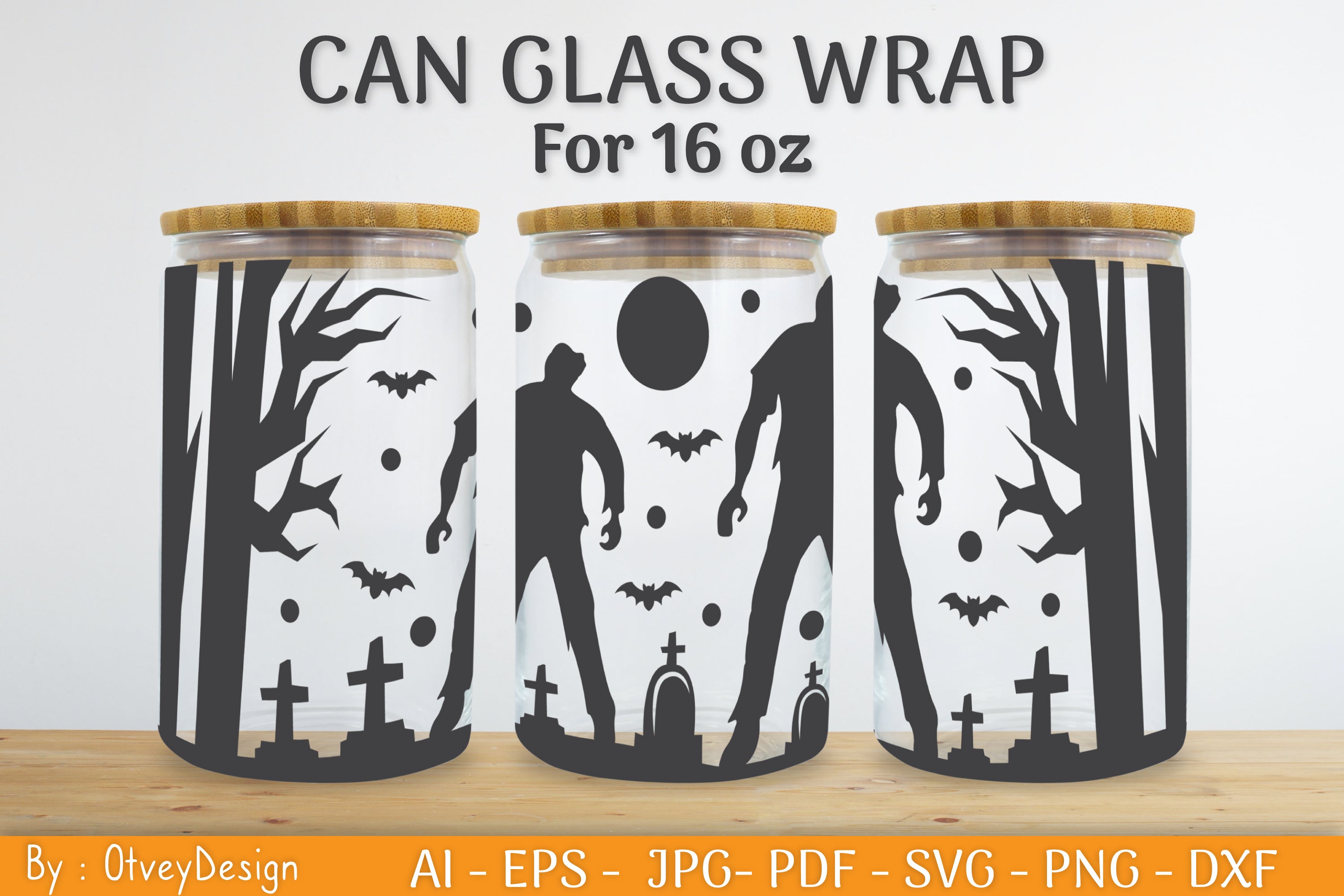 Libbey 16 Oz Can Glass Halloween Wrap SVG Bundle