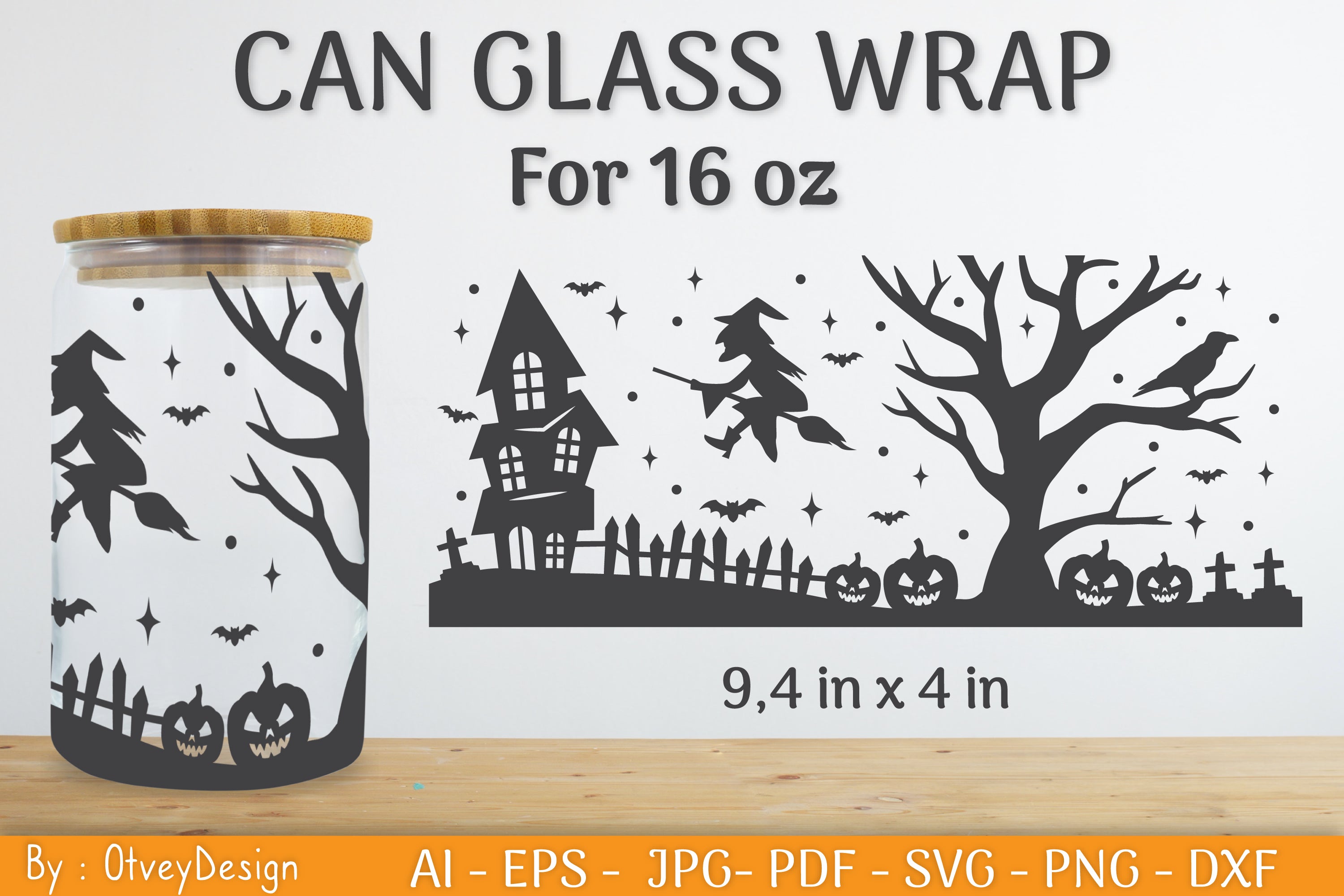 Libbey 16 Oz Can Glass Halloween SVG Bundle