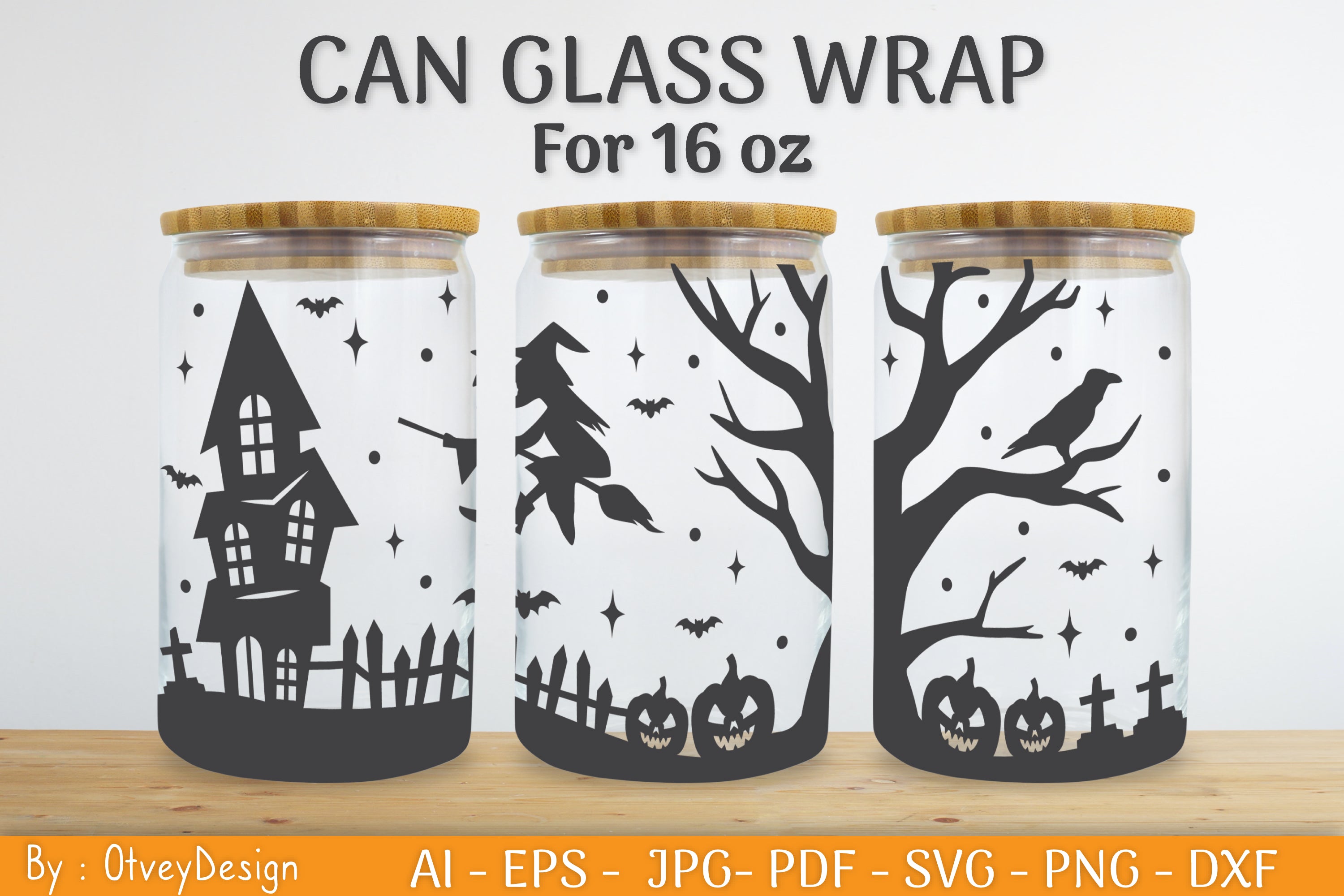 Libbey 16 Oz Can Glass Halloween SVG Bundle