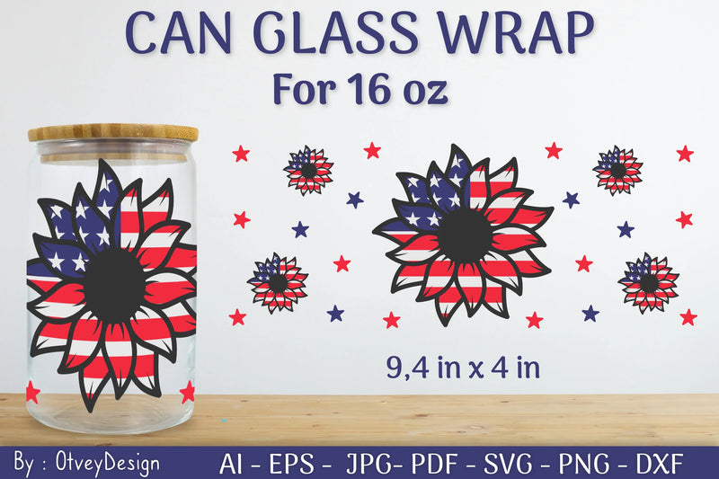 Patriotic 16 oz Can Glass Warp SVG Bundle - CraftNest - Digital Crafting and Art