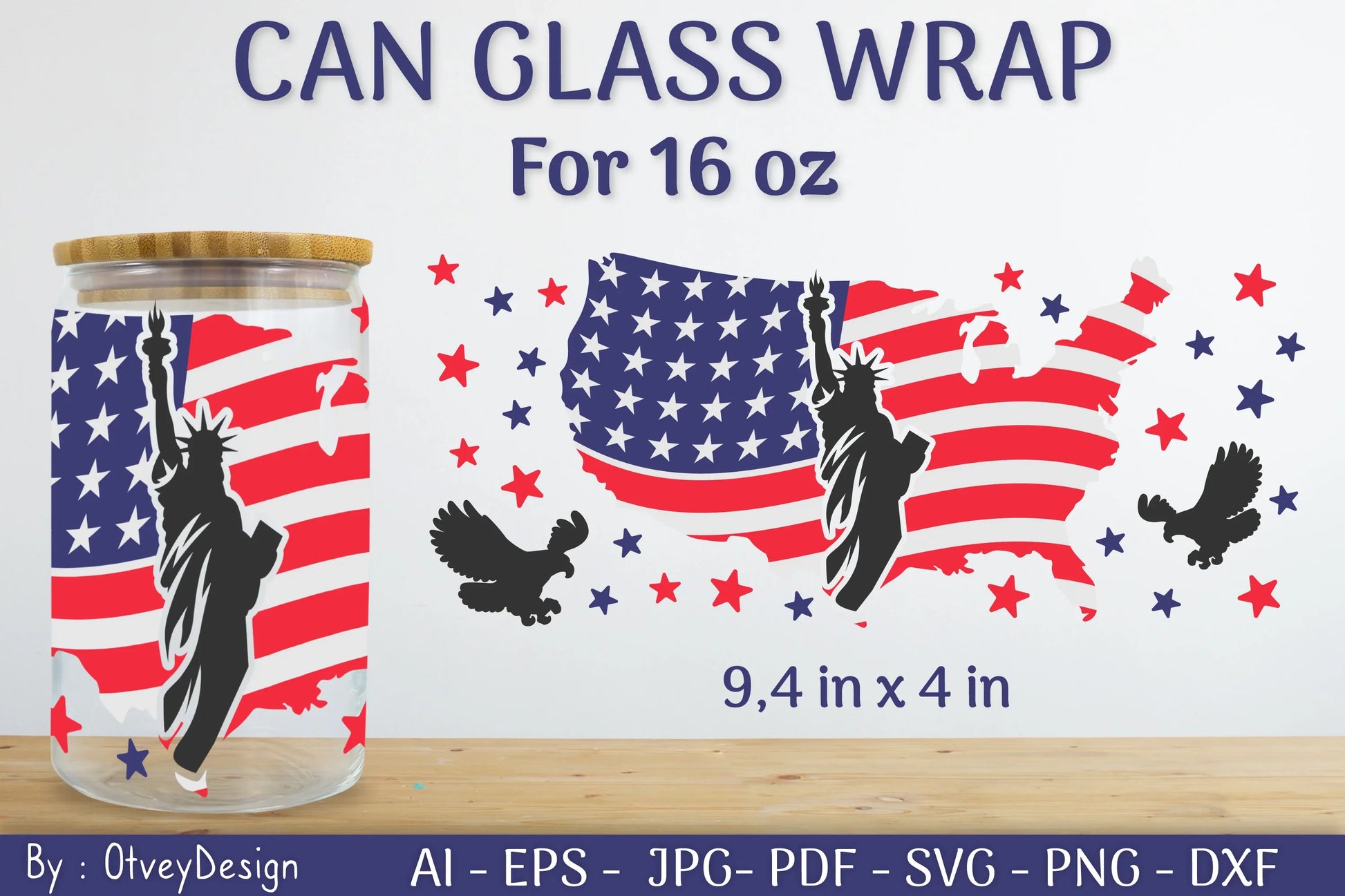 Patriotic 16 oz Can Glass Warp SVG Bundle - CraftNest - Digital Crafting and Art