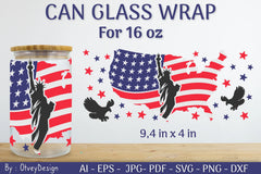 Patriotic 16 oz Can Glass Warp SVG Bundle - CraftNest - Digital Crafting and Art