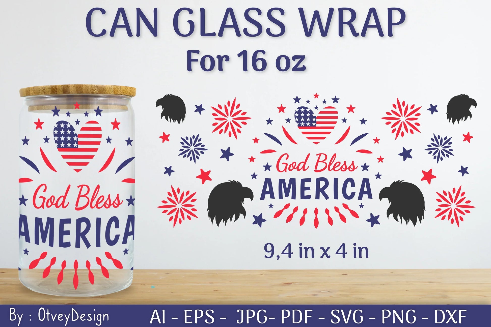 Patriotic 16 oz Can Glass Warp SVG Bundle - CraftNest - Digital Crafting and Art