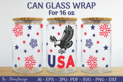 Patriotic 16 oz Can Glass Warp SVG Bundle - CraftNest - Digital Crafting and Art