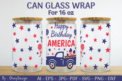 Patriotic 16 oz Can Glass Warp SVG Bundle - CraftNest - Digital Crafting and Art