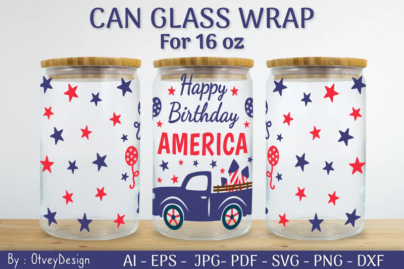 Patriotic 16 oz Can Glass Warp SVG Bundle - CraftNest - Digital Crafting and Art