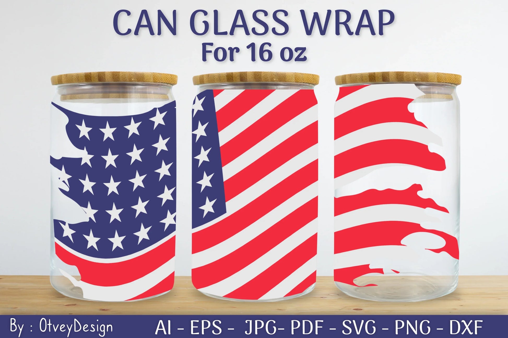 Patriotic 16 oz Can Glass Warp SVG Bundle - CraftNest - Digital Crafting and Art