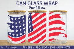 Patriotic 16 oz Can Glass Warp SVG Bundle - CraftNest - Digital Crafting and Art