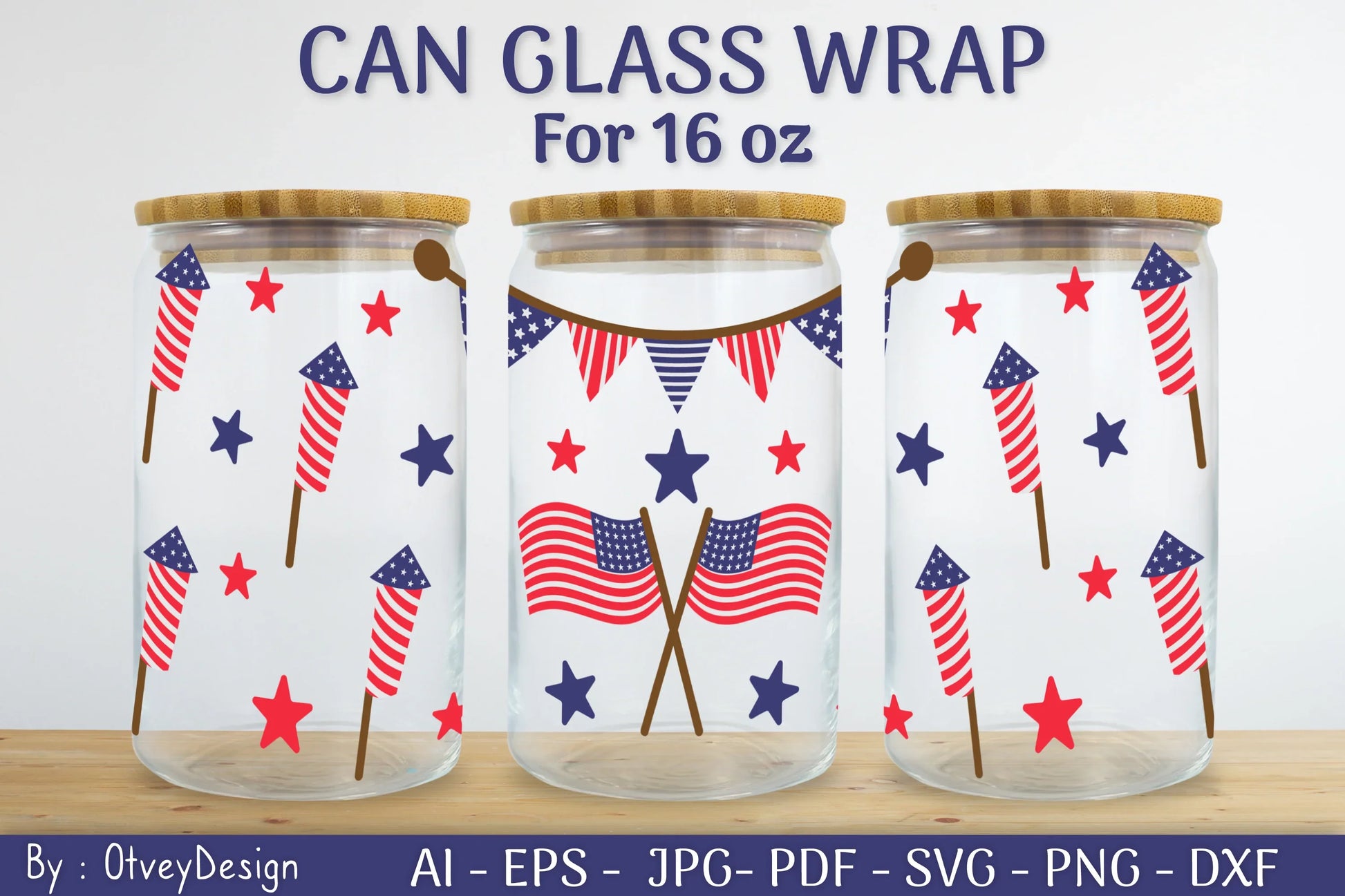 Patriotic 16 oz Can Glass Warp SVG Bundle - CraftNest - Digital Crafting and Art