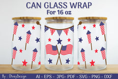 Patriotic 16 oz Can Glass Warp SVG Bundle - CraftNest - Digital Crafting and Art
